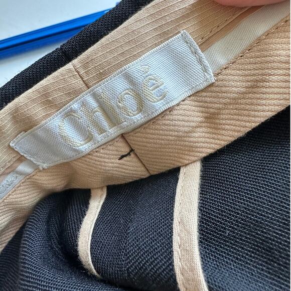 Chloe Black Wool Dress Slacks Slash Pockets Front Zip Trouser Pant 36 / 4 - Picture 9 of 12